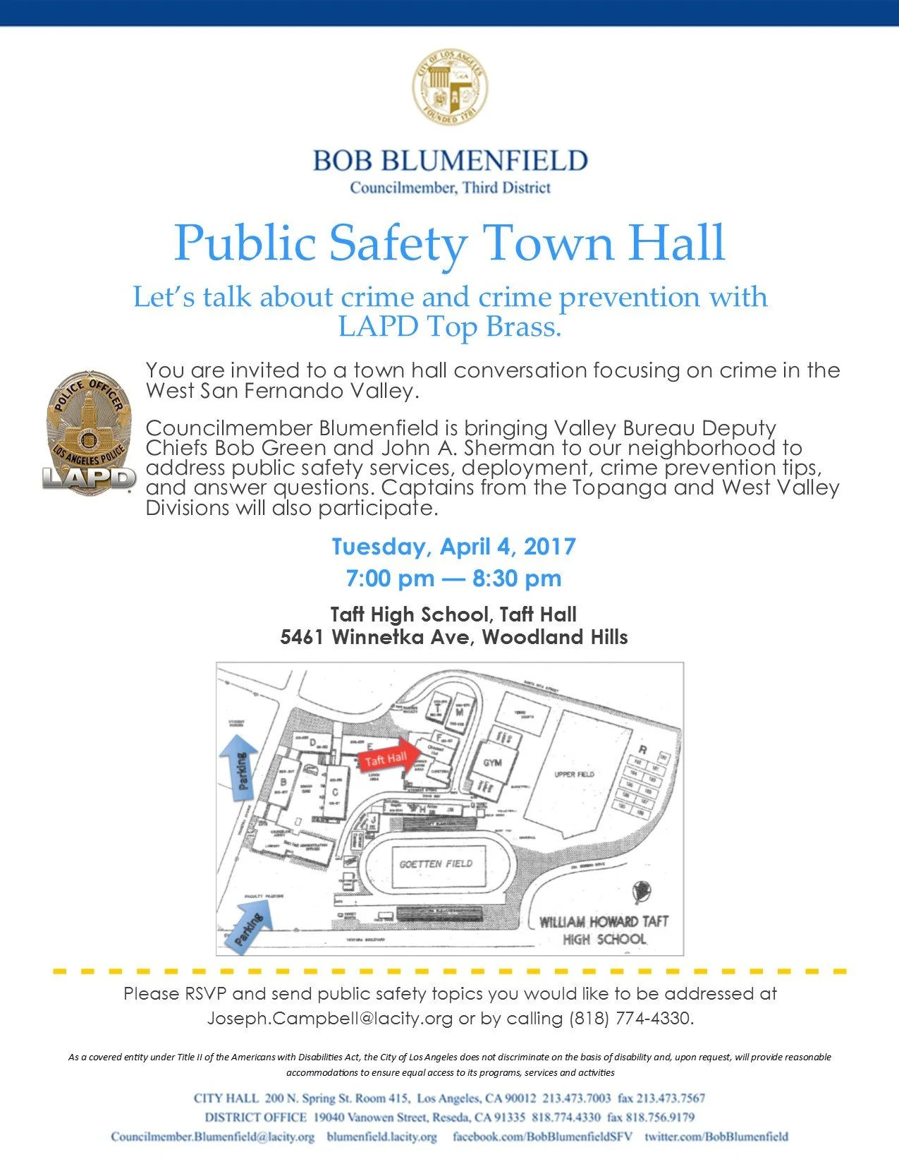 Public Safety Town Hall – Tuesday, April 4
