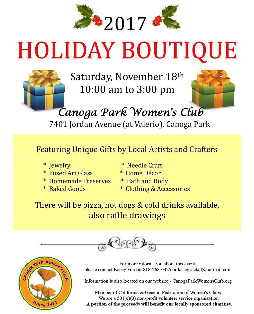 Canoga Park Women’s Club 2017 Holiday Boutique