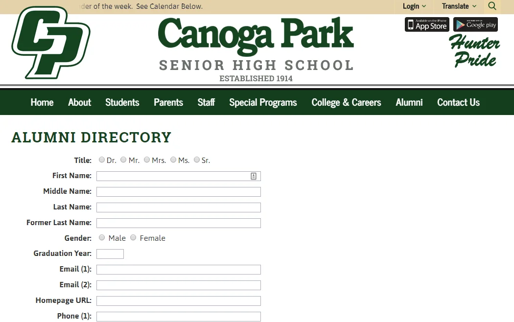 Calling all Alumni of Canoga Park High School