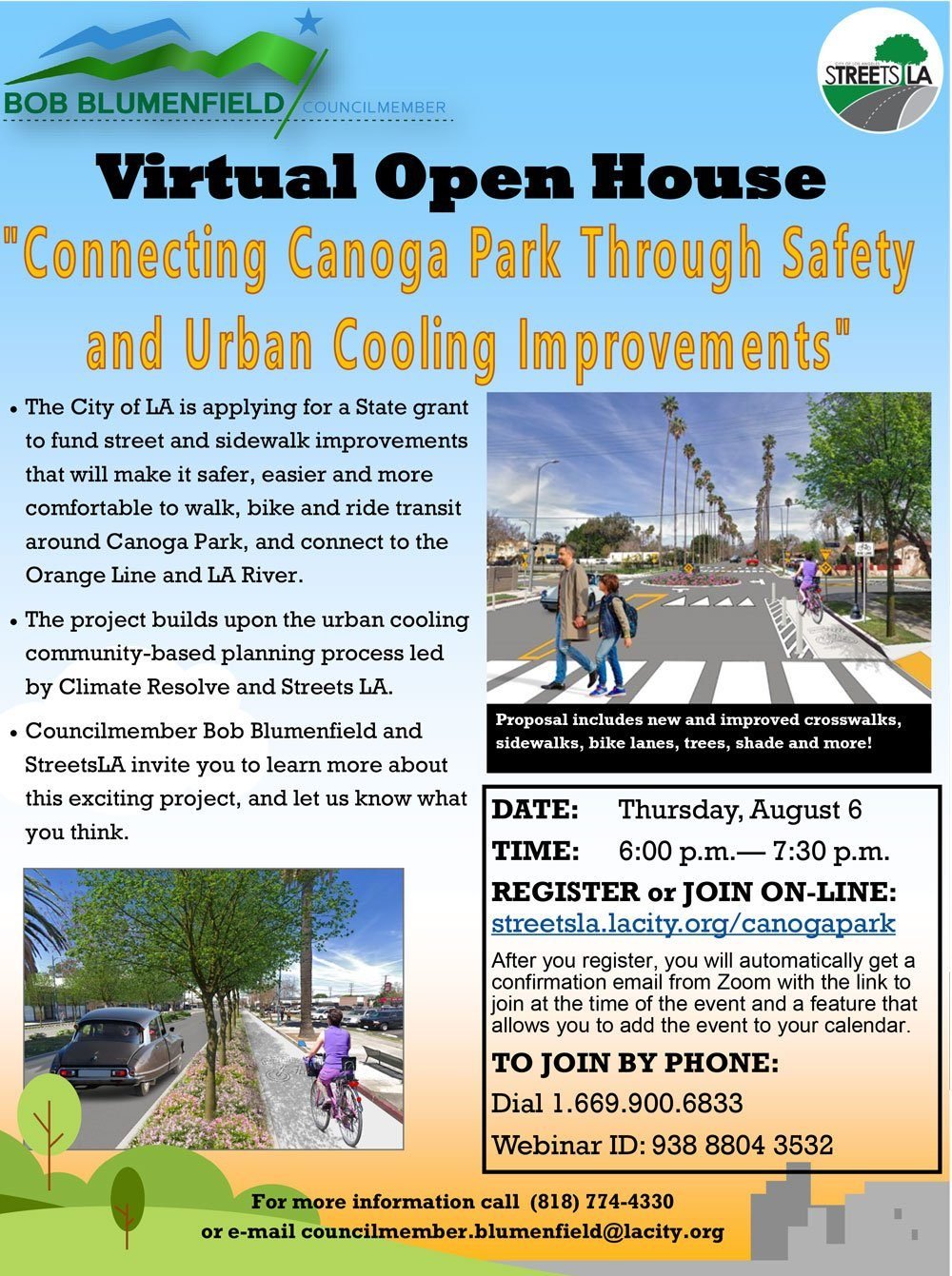 Virtual Open House – Thursday, August 6 – “Connecting Canoga Park Through Safety and Urban Cooling Improvements”