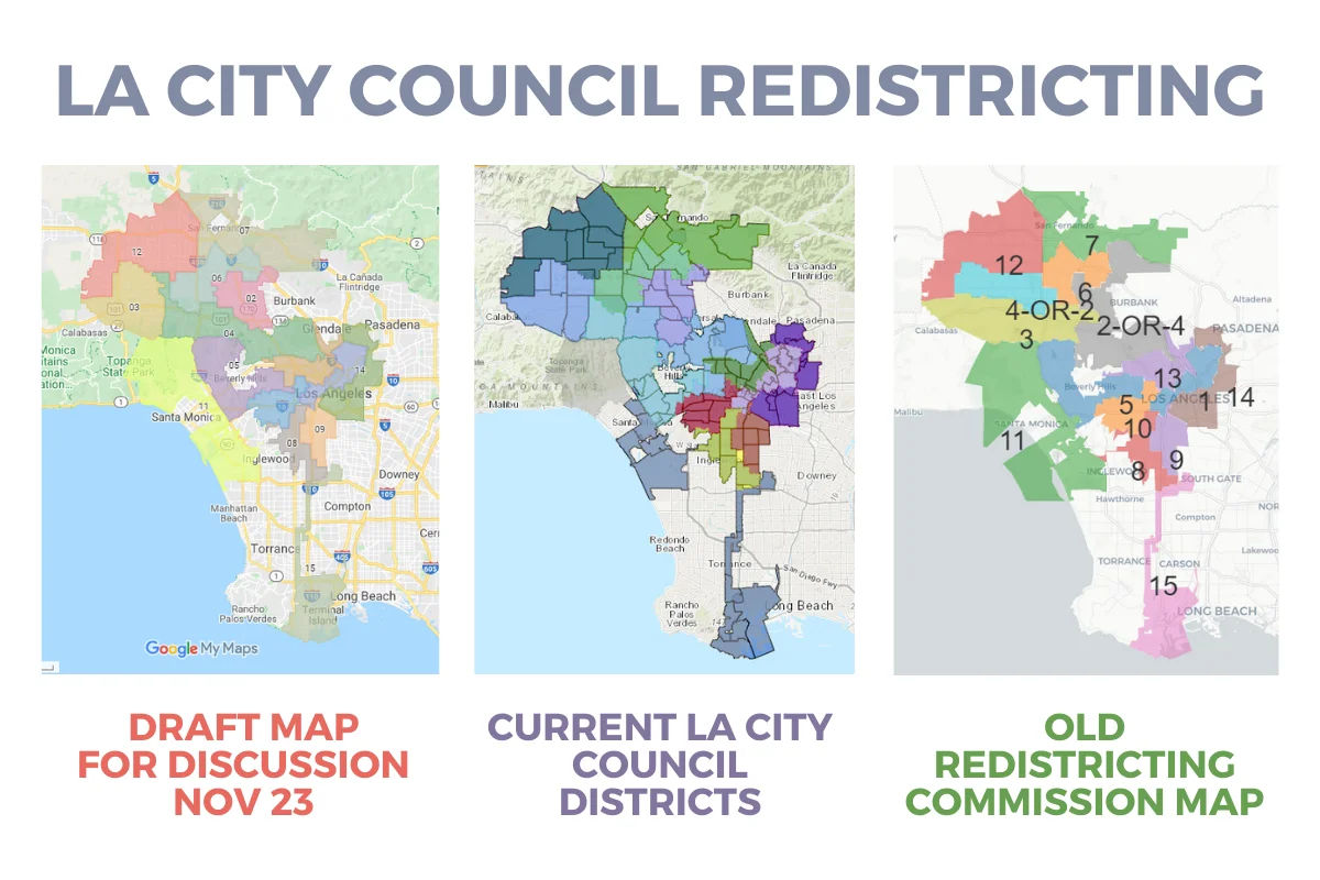 Final Redistricting map meetings are *Today* Tues 11/23 for City Council, LAUSD, State