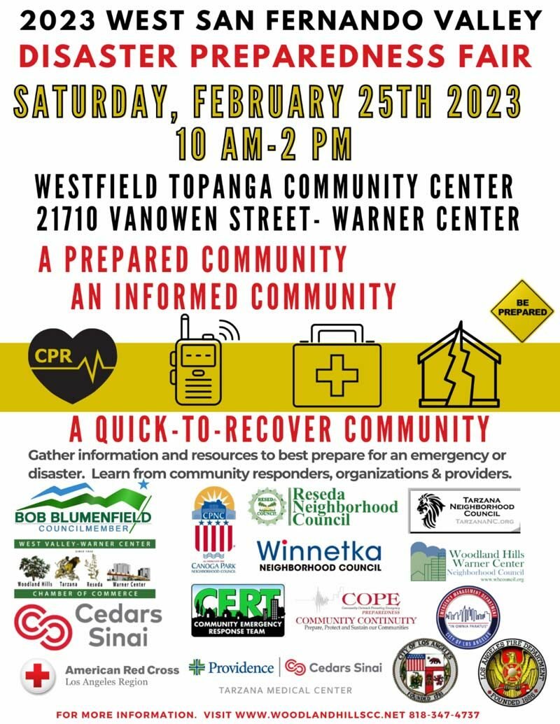 2023 West San Fernando Valley Disaster Preparedness Fair – Saturday, February 25, 2023