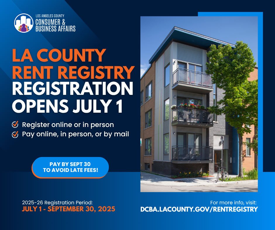 LA Country Rent Registry Registration Opens July 1